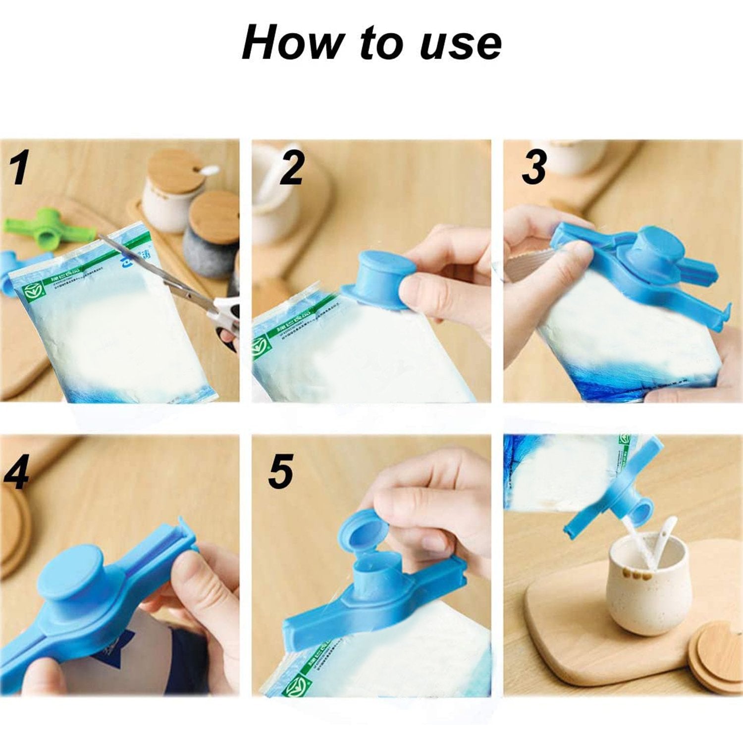 Food clip for sealing and storage Food clip for sealing and storage
